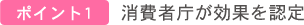 消費者庁が効果を認定